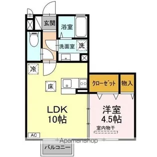 ボヌール【1階】の間取り