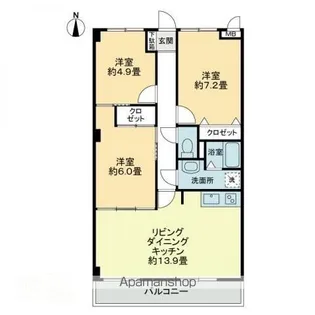 フィネス玉藻【2階】の間取り