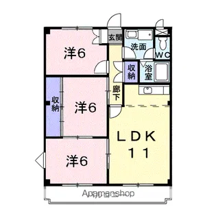 ブルージュ名和【4階】の間取り