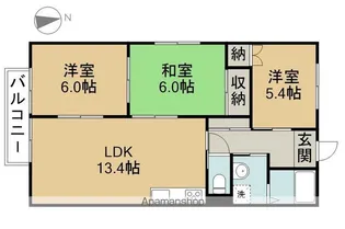 シャトル古城【2階】の間取り