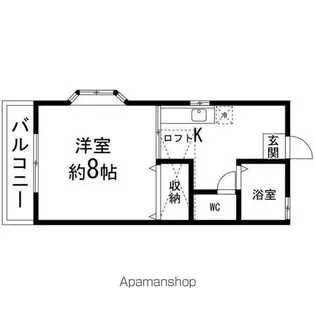 サンハイツ山の寺【203号室】の間取り