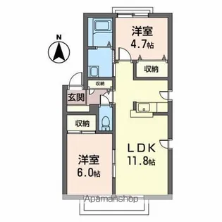 リバティハウスⅡ【201号室】の間取り