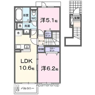 ハッピーメゾンⅧ C【2階】の間取り