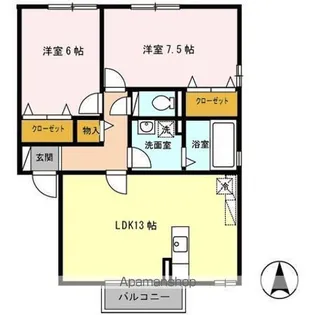 シャルマン古川 AB【2階】の間取り