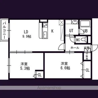 シティレジデンス豊平【4階】の間取り