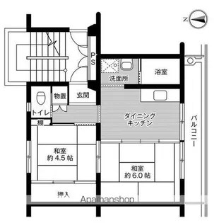 ビレッジハウス生守第二2号棟【404号室】の間取り