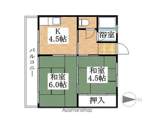 栗木コーポ【2号室】の間取り