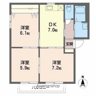 バリュージュバリュー【B201号室】の間取り