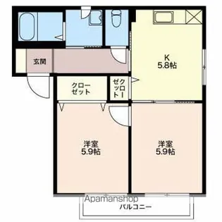 フォレストエバーINNABC【A202号室】の間取り