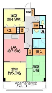 メゾンデフォンティヌ【4階】の間取り