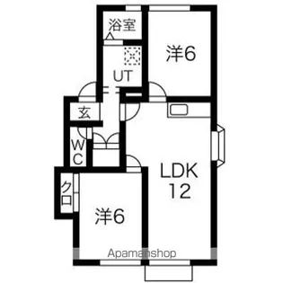 2LDKの間取り画像