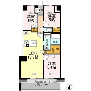 ロイヤルパークス仙台青葉通【515号室】の間取り