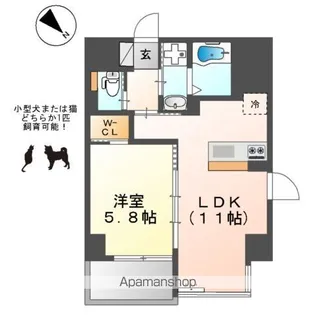エイチ・ツーオー今里東【5階】の間取り