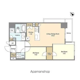 ライトテラス蔵前【12階】の間取り