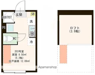 メゾン フルール 小岩駅前【203号室号室】の間取り