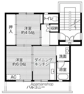 ビレッジハウス詫間1号棟【304号室】の間取り