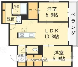 シャーメゾンケーツー【2階】の間取り