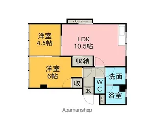 中本ビル【4F東号室】の間取り