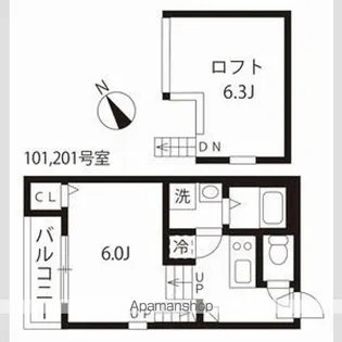 ミライグレースささしま【2階】の間取り