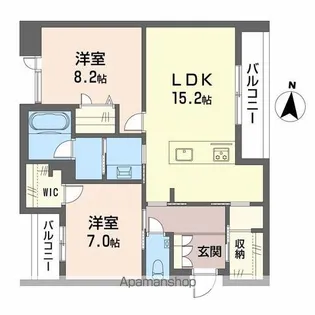 ジョフリエル【2階】の間取り