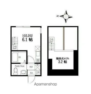 ハーミットクラブハウス弘明寺B棟【1階】の間取り