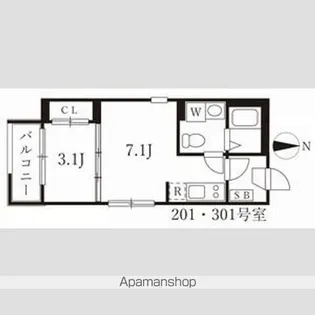 エトワール大曽根【201号室】の間取り