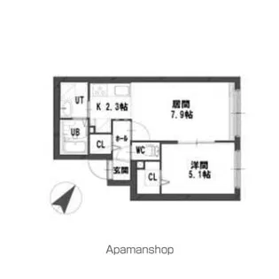 グランメール24ーD【4階】の間取り