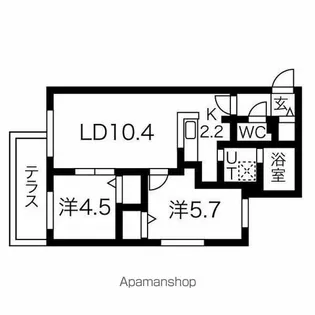 ブランシャール円山桜通り【2階】の間取り