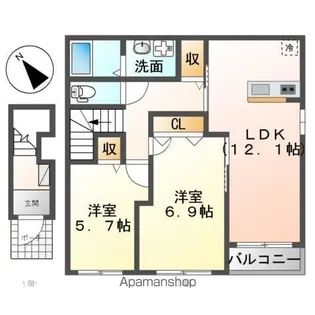 グランエストⅡ【2階】の間取り
