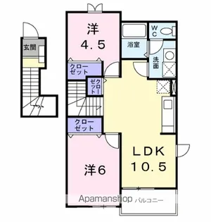 ウリイシパレス【2階】の間取り
