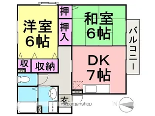 ローズヒップガーデン【B102号室】の間取り