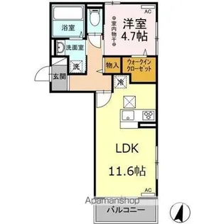 エスポワール稲口【1階】の間取り