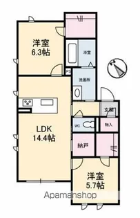 モナローム シェリー【1階】の間取り
