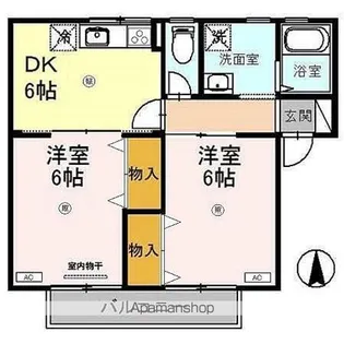 コーポかねとも B棟【2階】の間取り
