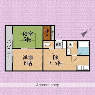 プリムローズB棟【1階】の間取り