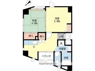 プロシード東大畑【401号室】の間取り