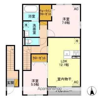 シルクロード 万葉 B【2階】の間取り