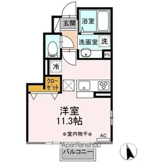長野県松本市村井町西1丁目【アパート】の間取り
