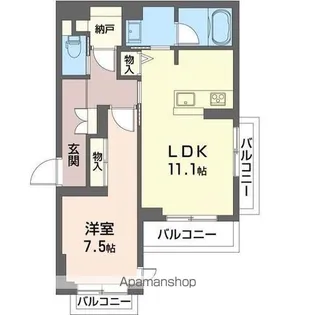 クアドリフォリオ【201号室】の間取り