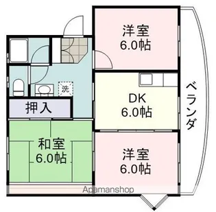 コンフォール船越I【305号室】の間取り