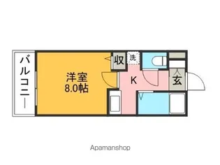 ダブルーンⅧ桜坂【205号室】の間取り