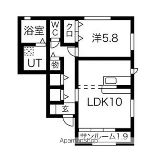 パークハイムB【1階】の間取り