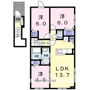 ケリー・パーク【2階】の間取り