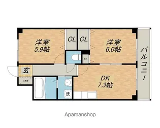 フォレストコート【502号室】の間取り
