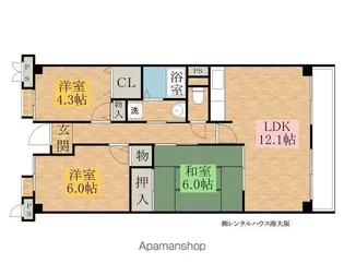 クレアール小松里【305号室】の間取り