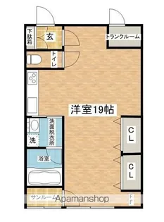 ハピネスⅢ【C号室】の間取り