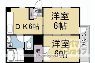 グランビュー太秦【2-D号室】の間取り