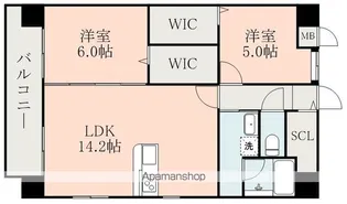 ヴァレリア大津【201号室】の間取り