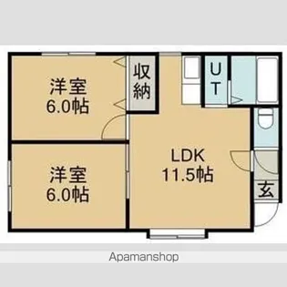 テゥーリ【202号室号室】の間取り