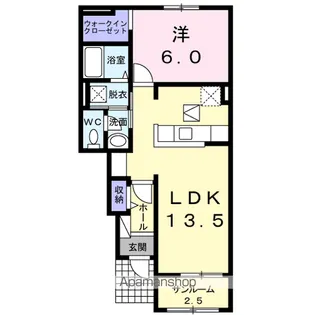 ビオトープあさひA【1階】の間取り